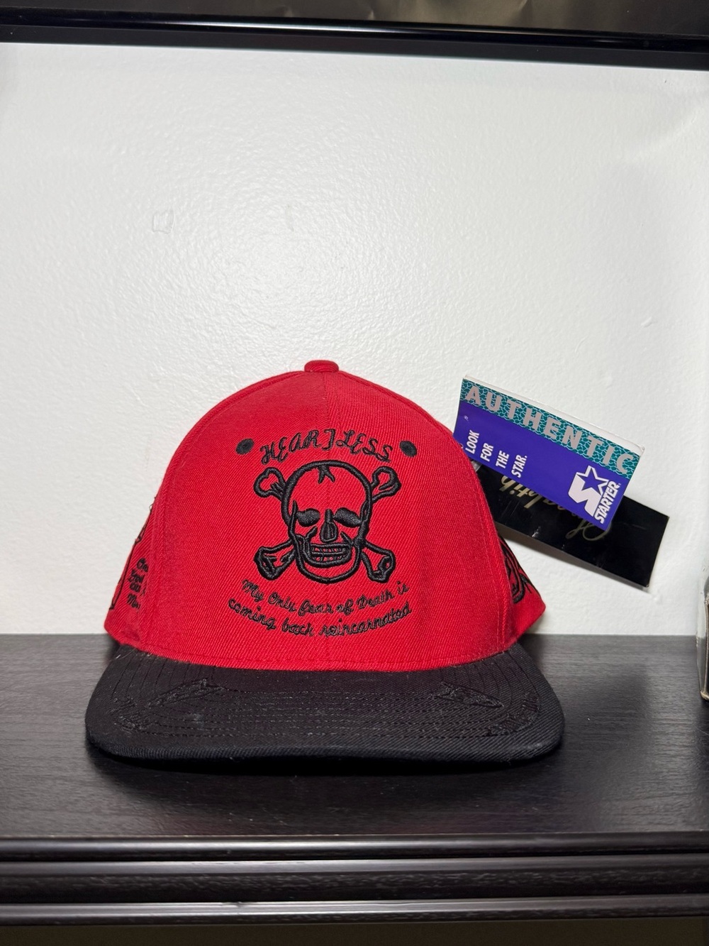 New With Tags Heartless Stater Embroidered Skull & Script SnapBack Hat